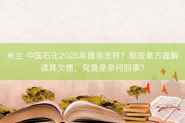 米兰 中国石化2025年推崇怎样?那些单方面解读其欠债,究竟是奈何回事?